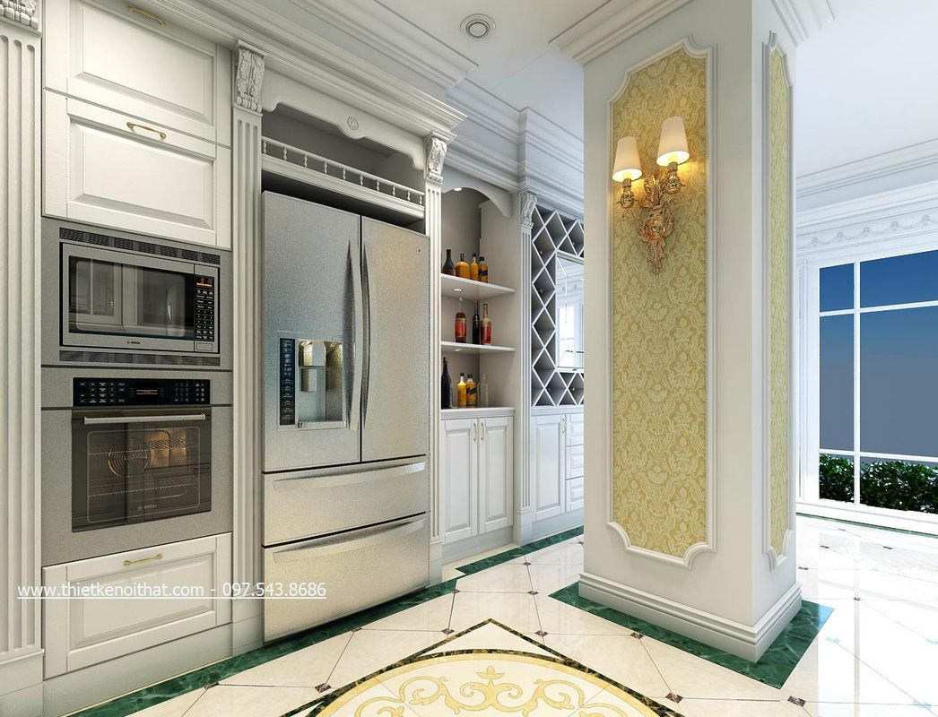 Thiết kế nội thất phòng bếp chung cư Mandarin Garden - Căn hộ DUPLEX Hoàng Minh Giám Cầu Giấy Hà Nội
